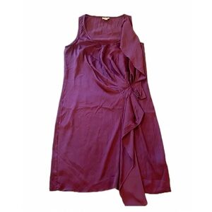 Tommy Hilfiger Eggplant plum purple faux silk asymmetrical dress size 2